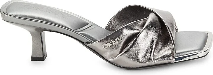 Jolaine Metallic Logo Twist Sandals