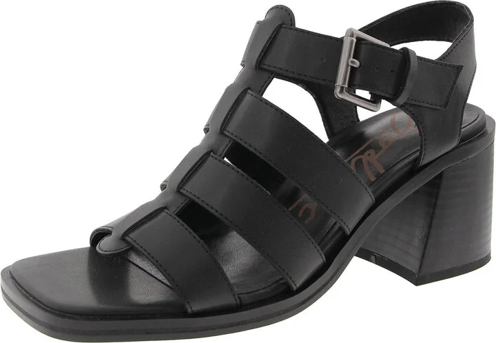 Joleen Womens Strappy Faux Leather Block Heel