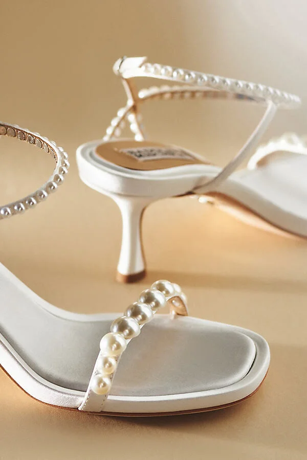Jolie Pearly Silk Kitten-Heel Sandals - Image 3