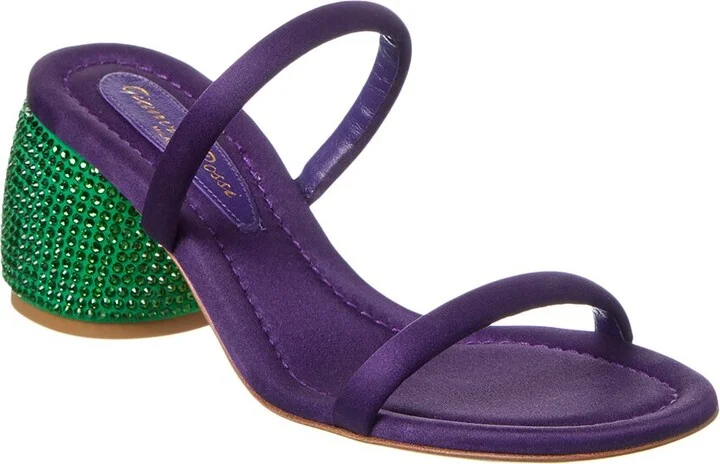 Jolie Satin & Leather Sandal