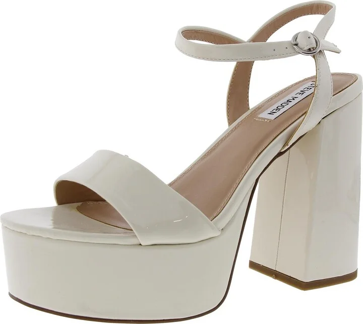 Jolie Womens Buckle Patent Platform Sandals