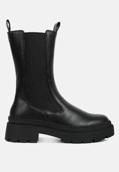 Jolt Elasticated Gussets Lug Sole Boots Women