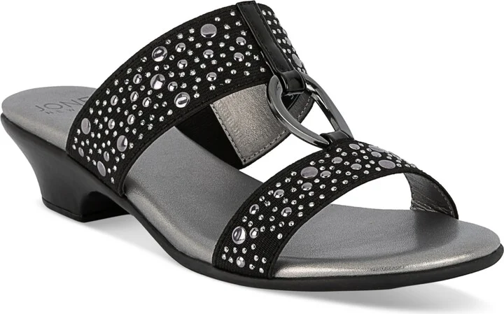 Jones New York Women's Eanna Ornamented Double Band Dress Sandals