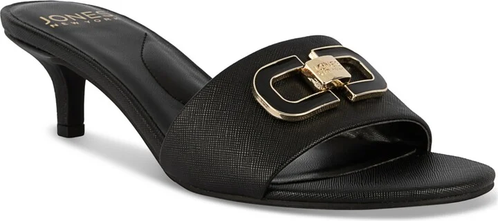 Jones New York Women's Kalsin Slip On Kitten Heel Dress Sandals