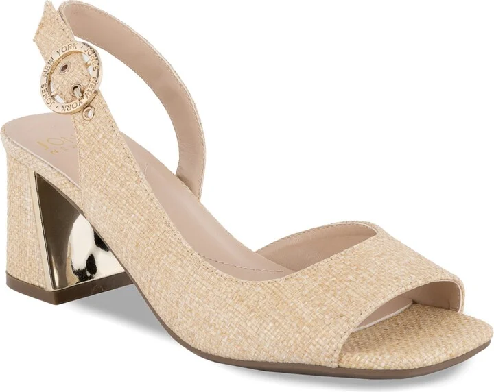 Jones New York Women's Ondree Slingback D'Orsay Peep Toe Block Heel Sandals