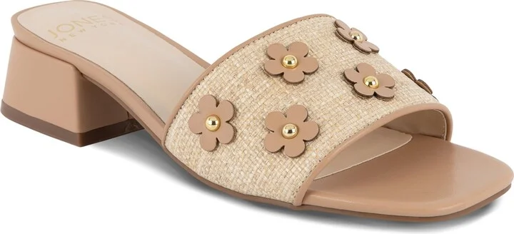 Jones New York Women's Unfloret Flower Block Heel Dress Sandals