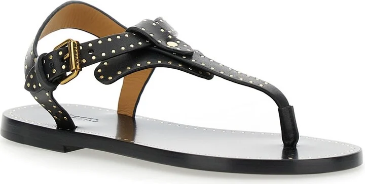 'jooni' Black Sandals With Buckle Closure And Metal Studs In Leather Woman - Image 2