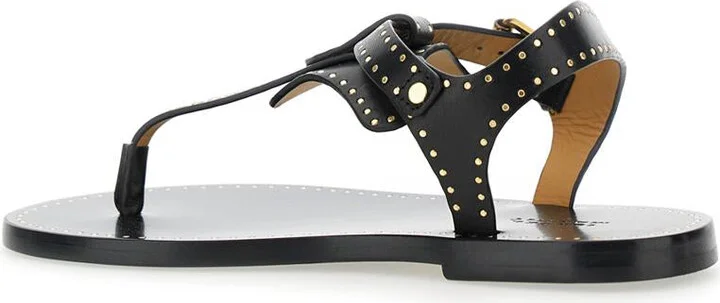 'Jooni' Black Sandals With Buckle Closure And Metal Studs In Leather Woman - Image 3