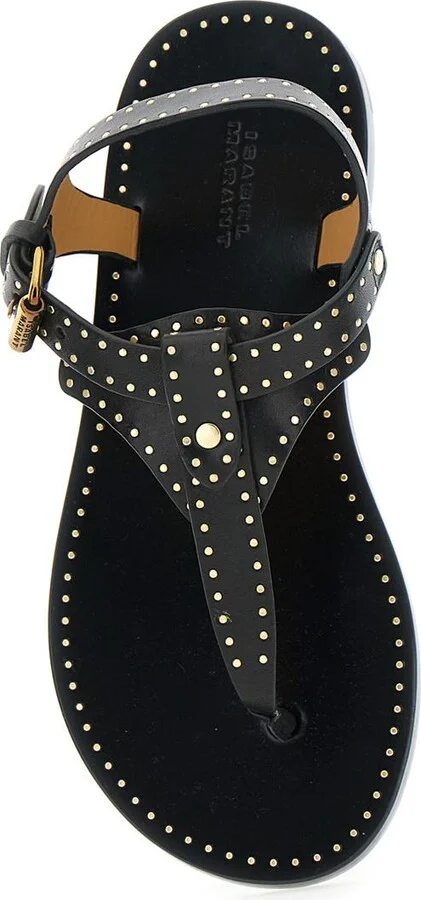 'Jooni' Black Sandals With Buckle Closure And Metal Studs In Leather Woman - Image 4