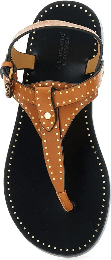 'jooni' Brown Sandals With Buckle Closure And Metal Studs In Leather Woman - Image 4