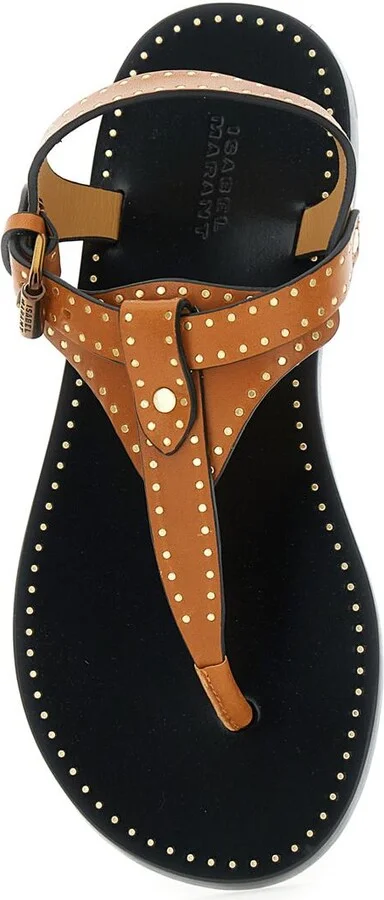 'Jooni' Brown Sandals With Buckle Closure And Metal Studs In Leather Woman - Image 4