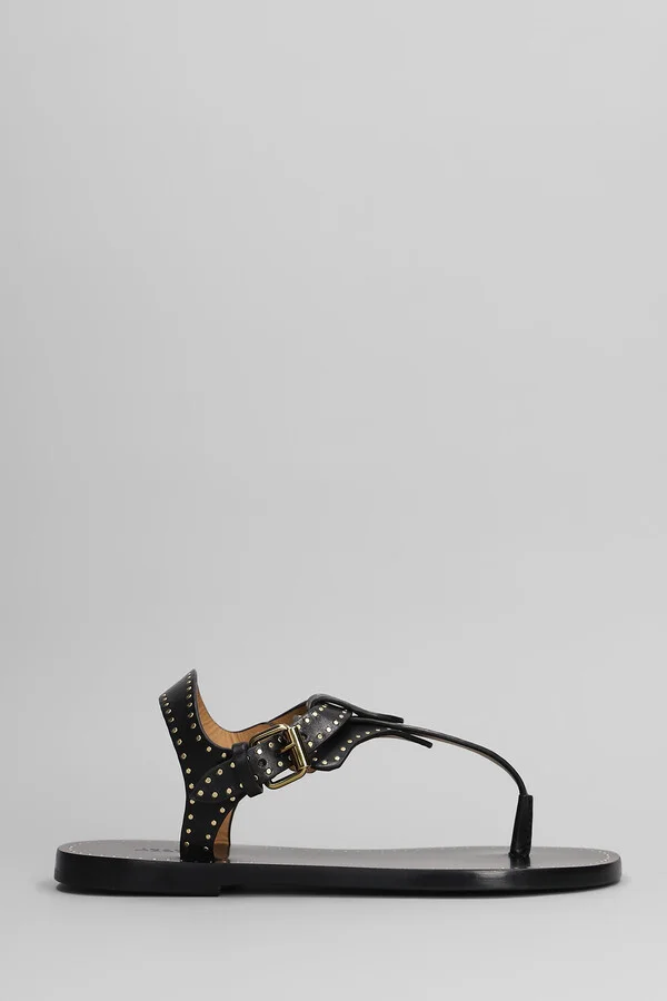 Joony Flats In Black Leather
