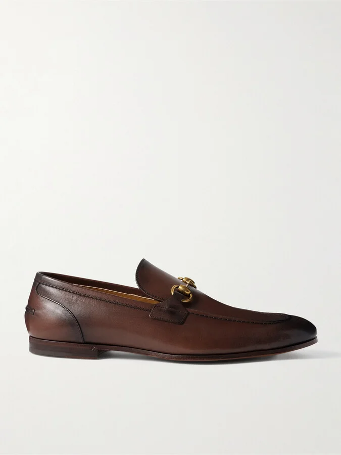 Jordaan Horsebit Burnished-Leather Loafers