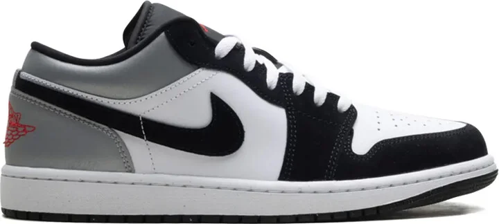 Jordan 1 Low SE "White/Fire Red/Black/Matte Silver" sneakers