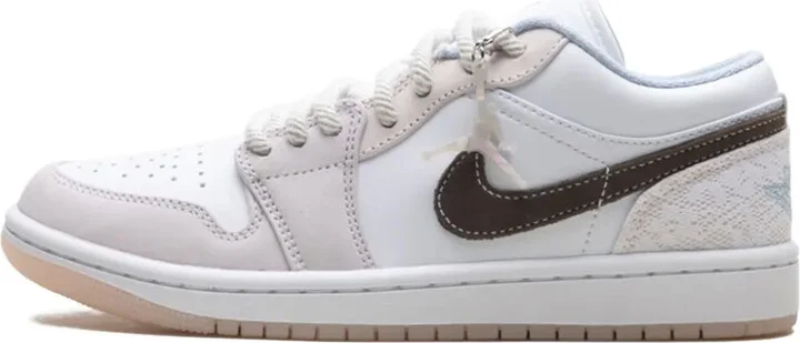 Jordan 1 Low "White/White/Light Soft Pink/Ironstone" sneakers - Image 5
