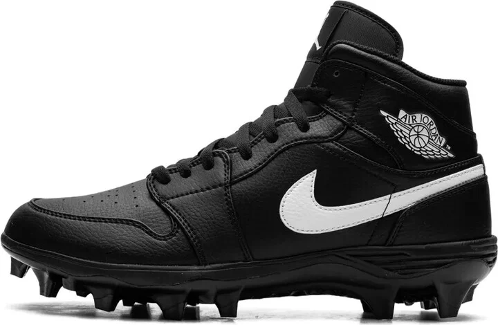 Jordan 1 Mid "Black/White" cleats - Image 5