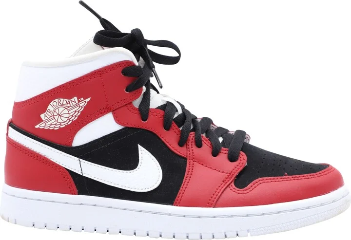 Jordan 1 Mid in Gym Red Black Leather