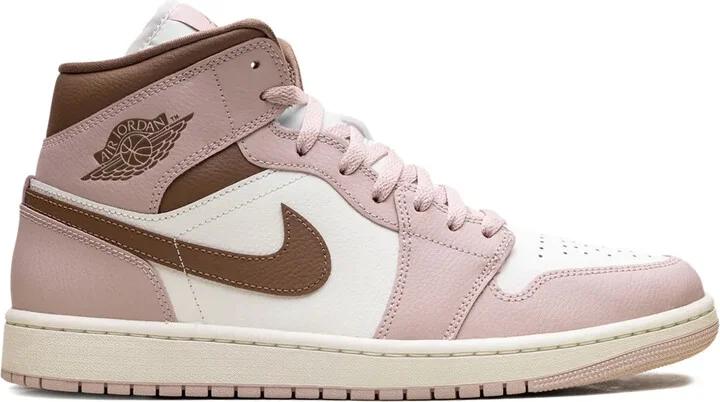 Jordan 1 Mid "Pink Oxford/Brown" sneakers