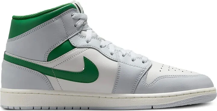 Jordan 1 Mid "White/Pure Platinum/Pine Green" sneakers