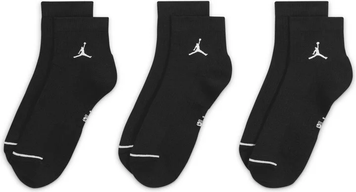 Jordan Everyday Ankle Socks (3 Pairs) in Black | DX9655-010 - Image 2