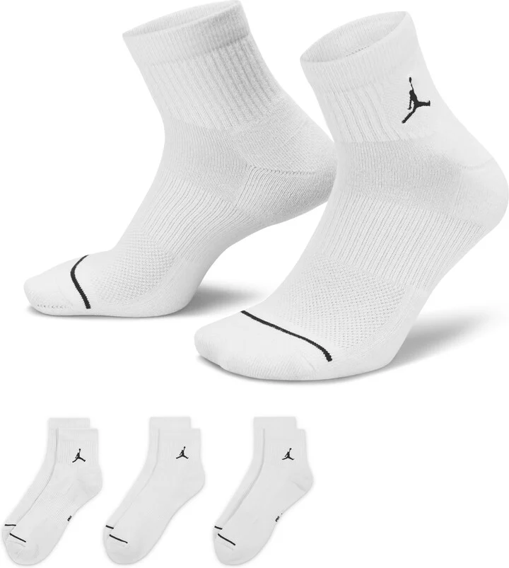 Jordan Everyday Ankle Socks (3 Pairs) in White | DX9655-100