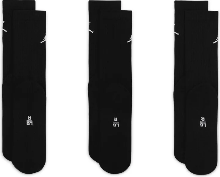 Jordan Everyday Crew Socks (3 pairs) in Black | DX9632-010 - Image 3