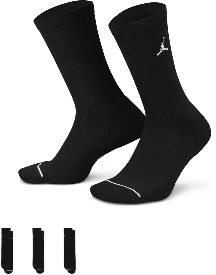 Jordan Everyday Crew Socks (3 pairs) in Black | DX9632-010