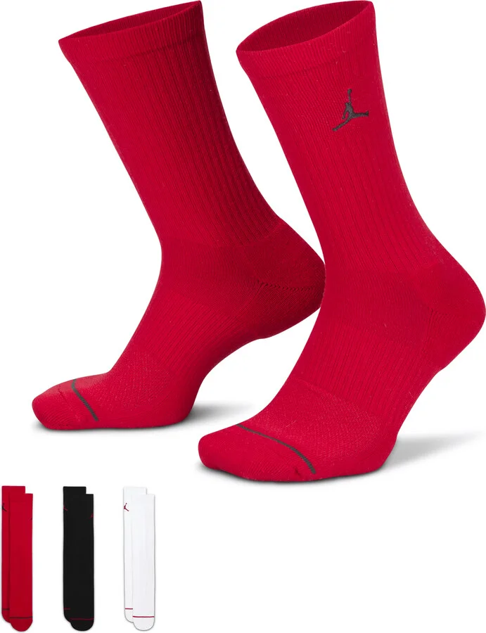 Jordan Everyday Crew Socks (3 pairs) in Multicolor | DX9632-918