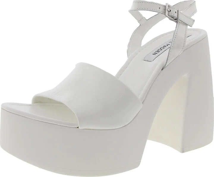 Jordana Womens Buckle Patent Leather Platform Sandals