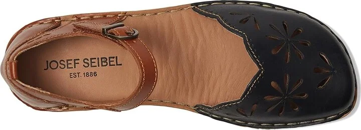 Josef Seibel Rosalie 04 Women's Flat Shoes Black/Camel : EU 37 (US Women's 6-6.5) M, Leather - Image 2