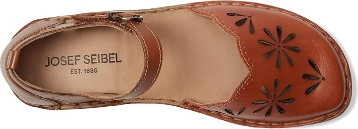 Josef Seibel Rosalie 04 Women's Flat Shoes Orange/Camel : EU 36 (US Women's 5-5.5) M, Leather - Image 2