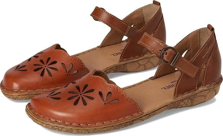 Josef Seibel Rosalie 04 Women's Flat Shoes Orange/Camel : EU 36 (US Women's 5-5.5) M, Leather