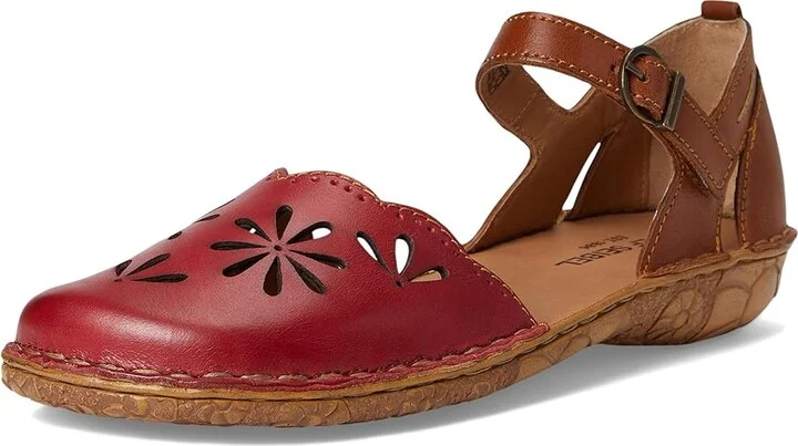 Josef Seibel Rosalie 04 Women's Flat Shoes Red/Camel : EU 38 (US Women's 7-7.5) M, Leather - Image 5