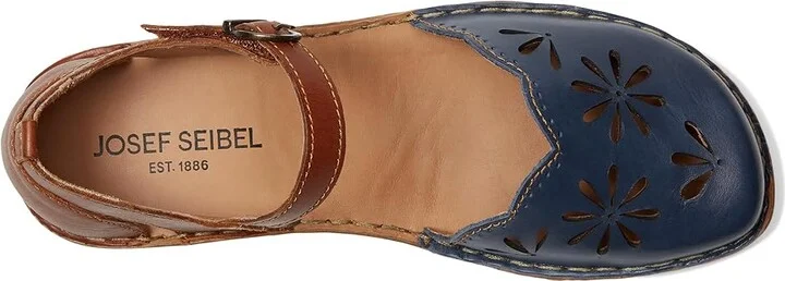 Josef Seibel Rosalie 04 Women's Flat Shoes Shark/Camel : EU 42 (US Women's 11) M, Leather - Image 2