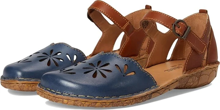 Josef Seibel Rosalie 04 Women's Flat Shoes Shark/Camel : EU 42 (US Women's 11) M, Leather
