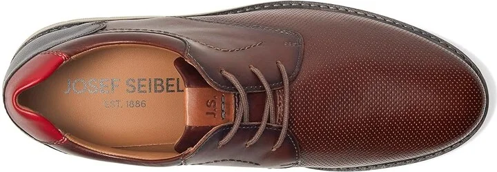 Josef Seibel Stuart 02 Men's Lace Up Wing Tip Shoes Castagne-Combi : EU 46 (US Men's 12) M, Full Grain leather - Image 2