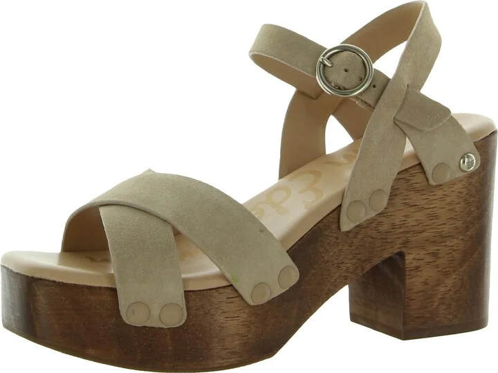 Josefine Womens Buckle Wood Heels