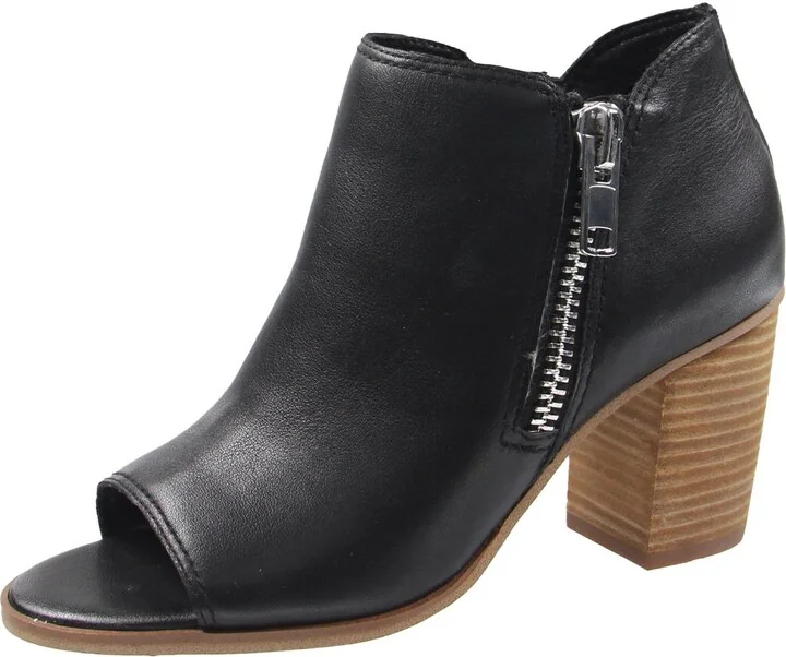 Joseleen Womens Leather Peep-Toe Booties