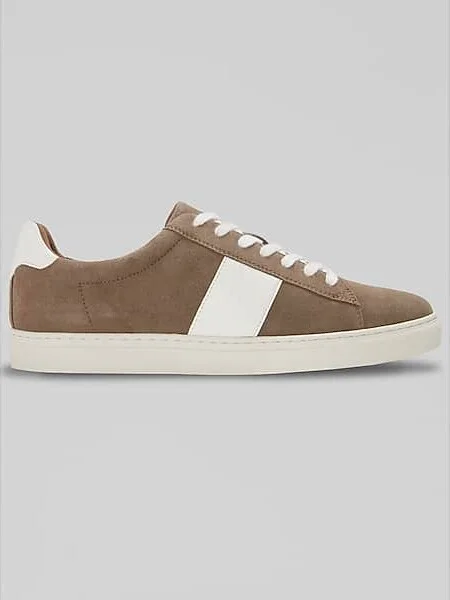 Joseph Abboud Men's Suede Lace-Up Sneakers Dark Taupe