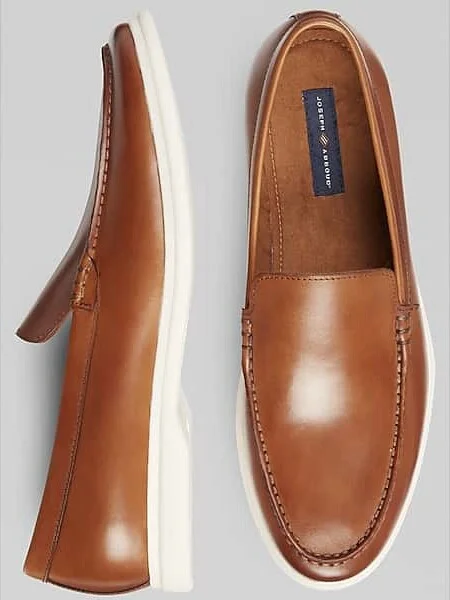 Joseph Abboud Men's Venetian Leather Loafers Cognac