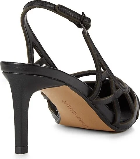 Josephine 70MM Leather Cutout Slingback Pumps - Image 3