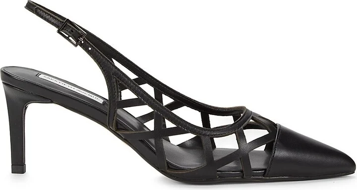 Josephine 70MM Leather Cutout Slingback Pumps