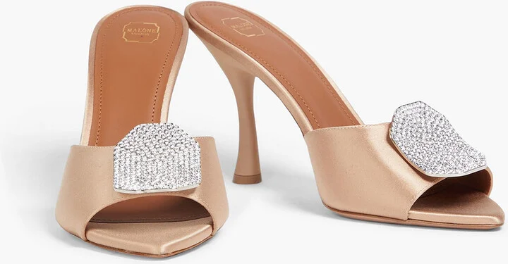 Josia crystal-embellished satin mules - Image 2