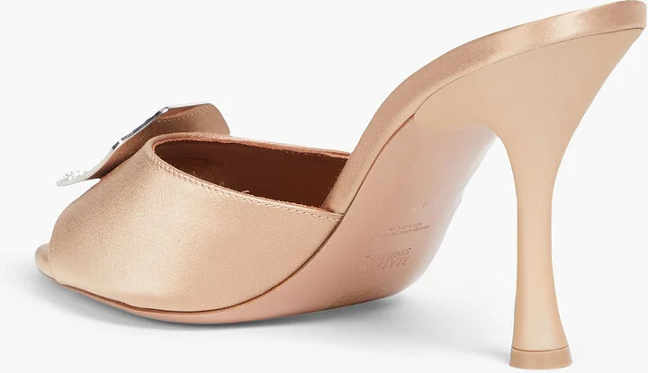 Josia crystal-embellished satin mules - Image 3