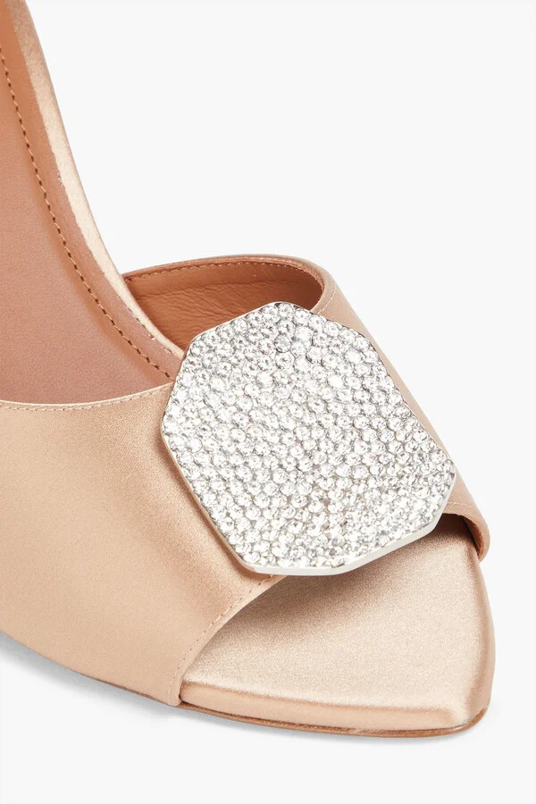 Josia crystal-embellished satin mules - Image 4