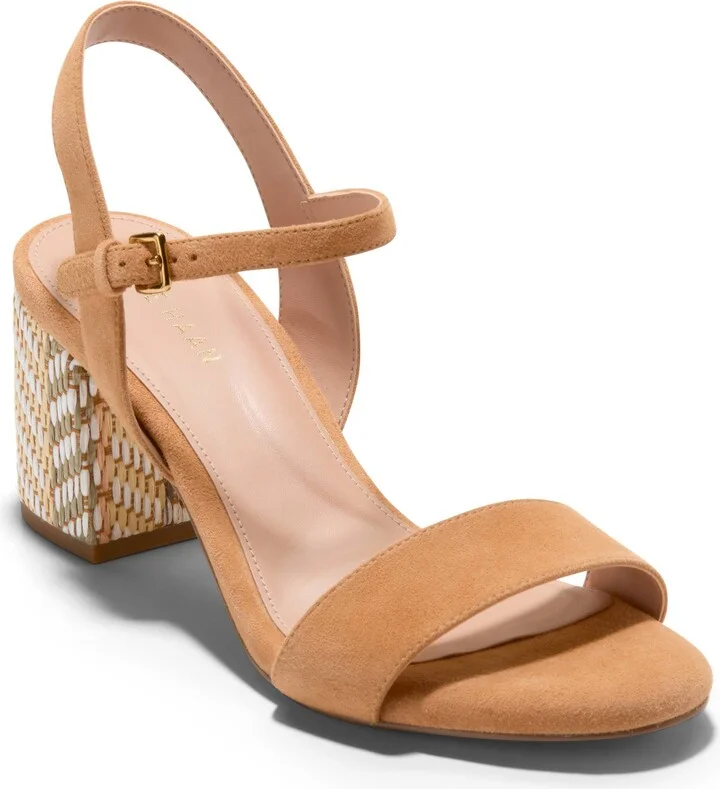 STRIPED RAFFIA/BISCUIT LEATHER