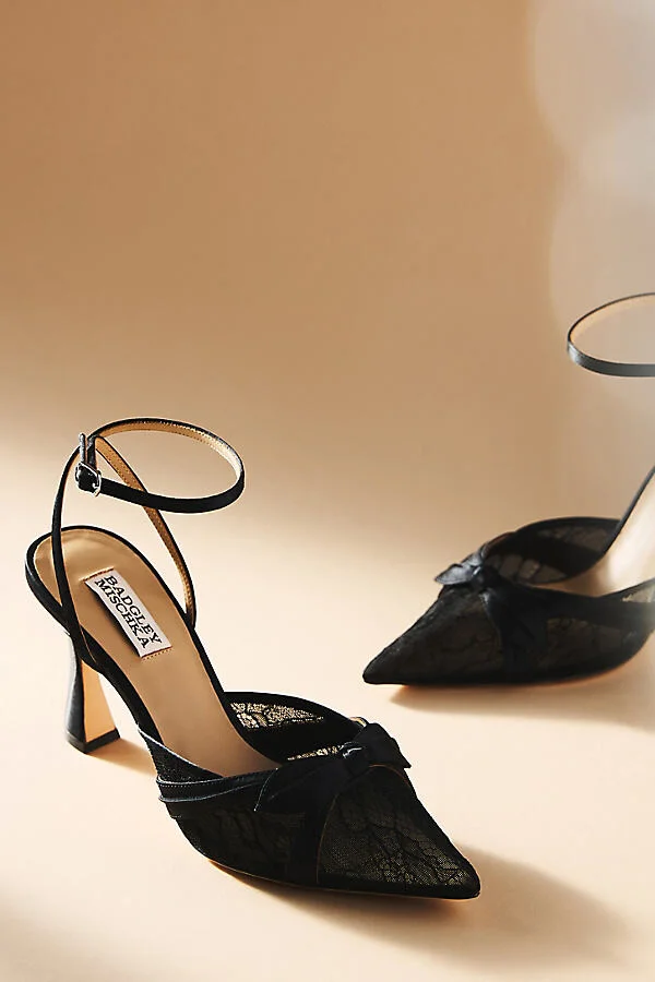 Josie Satin Lace Pointed-Toe Heels - Image 2