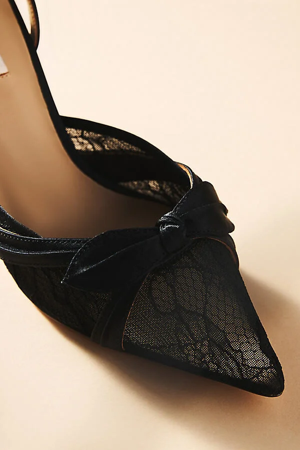 Josie Satin Lace Pointed-Toe Heels - Image 3