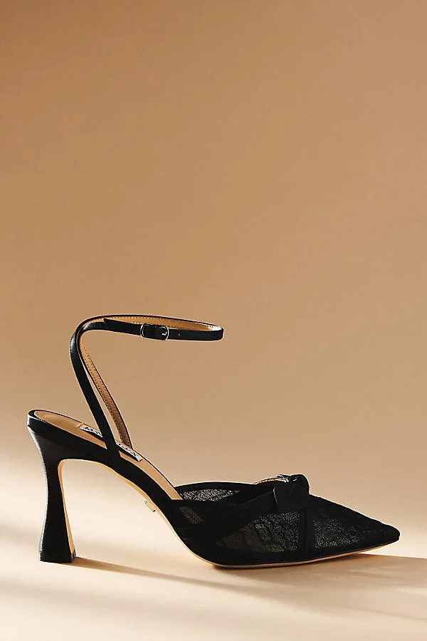 Josie Satin Lace Pointed-Toe Heels