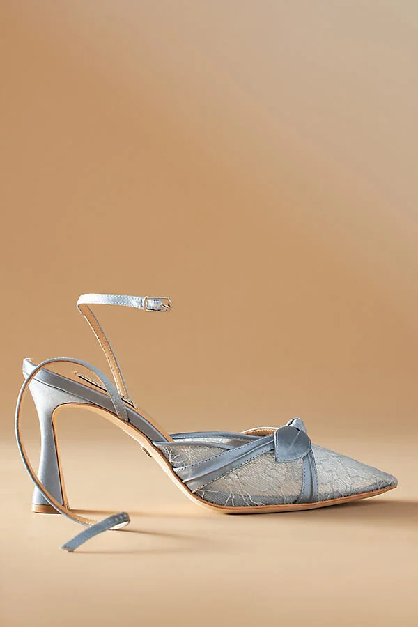 Josie Satin Lace Pointed-Toe Heels